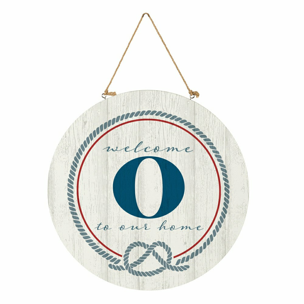 Plow & Hearth Coastal Door Décor Monogram White 18" O