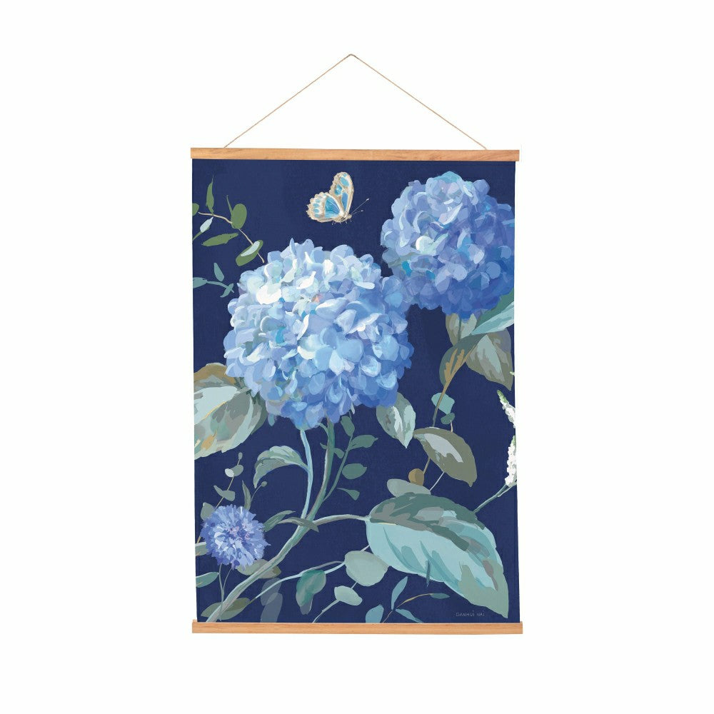 Plow & Hearth VivaStyle Hydrangea Haven Indoor Wall Décor Canvas Tapestry, Hydrangea
