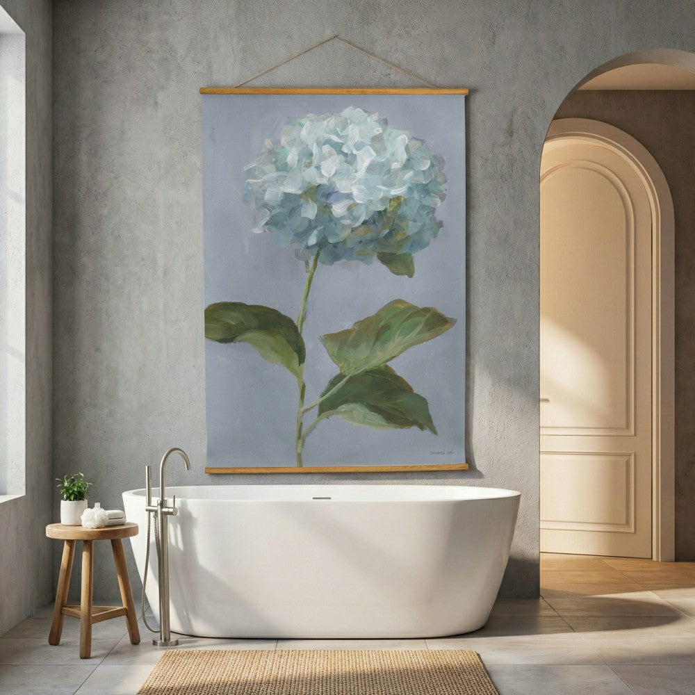 Plow & Hearth VivaStyle Hydrangea Haven Indoor Wall Décor Canvas Tapestry, Hydrangea