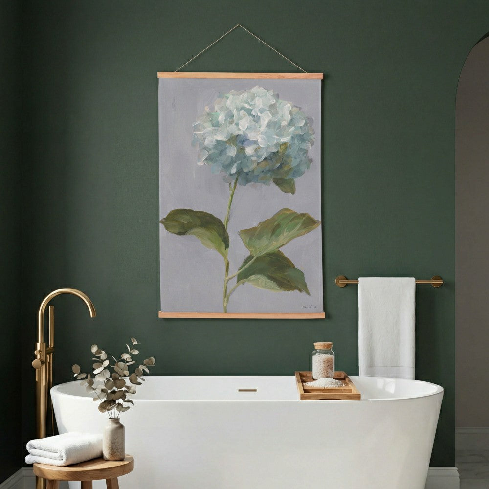 Plow & Hearth VivaStyle Hydrangea Haven Indoor Wall Décor Canvas Tapestry, Hydrangea