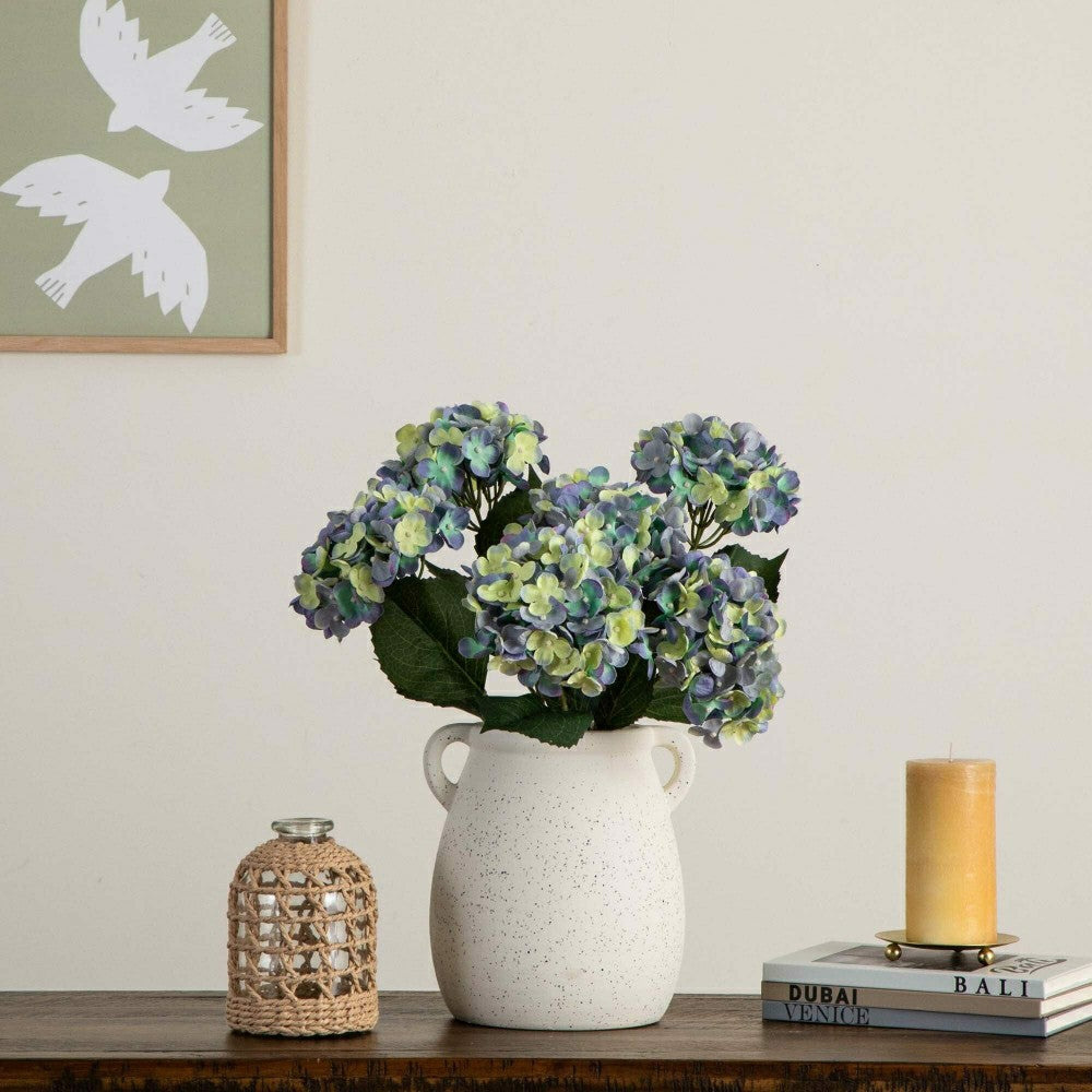 Plow & Hearth 20" Artificial Hydrangea Flower Stem, Set of 3