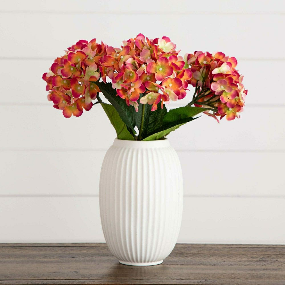Plow & Hearth 20" Artificial Hydrangea Flower Stem, Set of 3