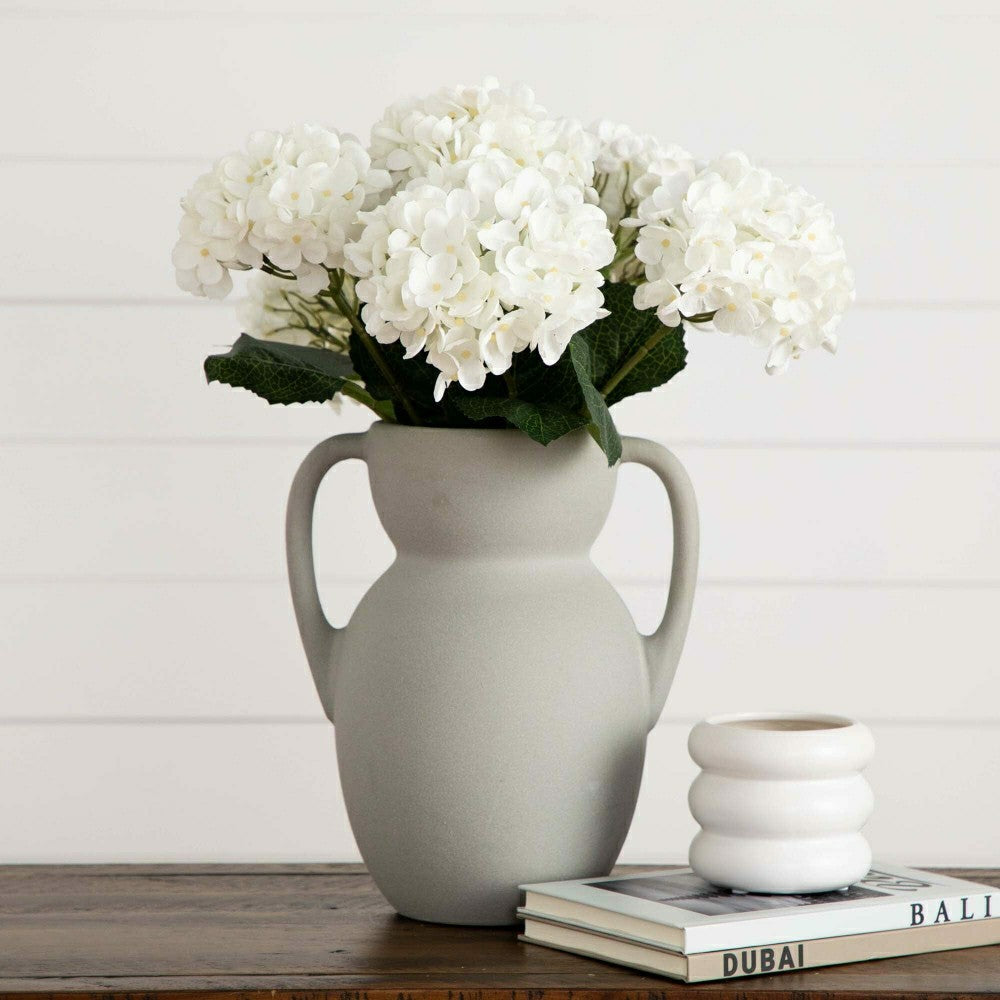 Plow & Hearth 20" Artificial Hydrangea Flower Stem, Set of 3