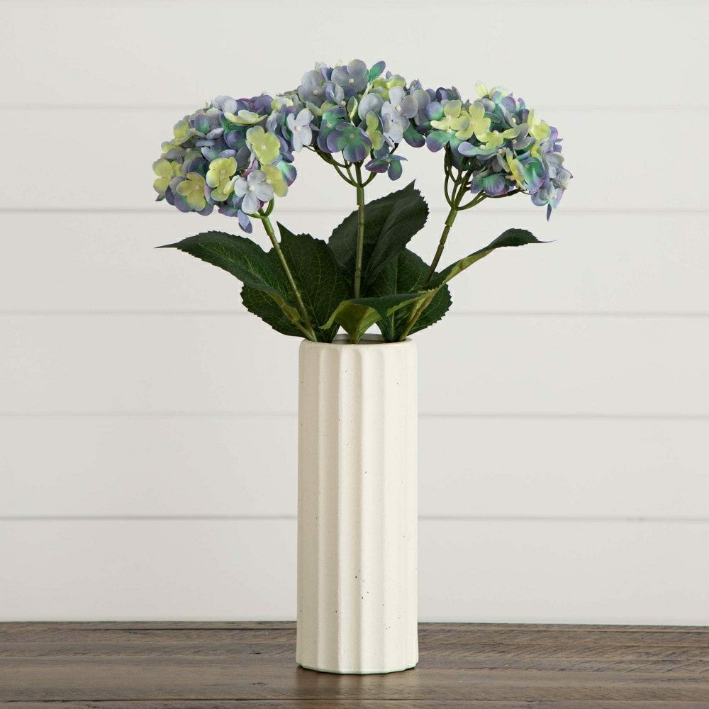 Plow & Hearth 20" Artificial Hydrangea Flower Stem, Set of 3