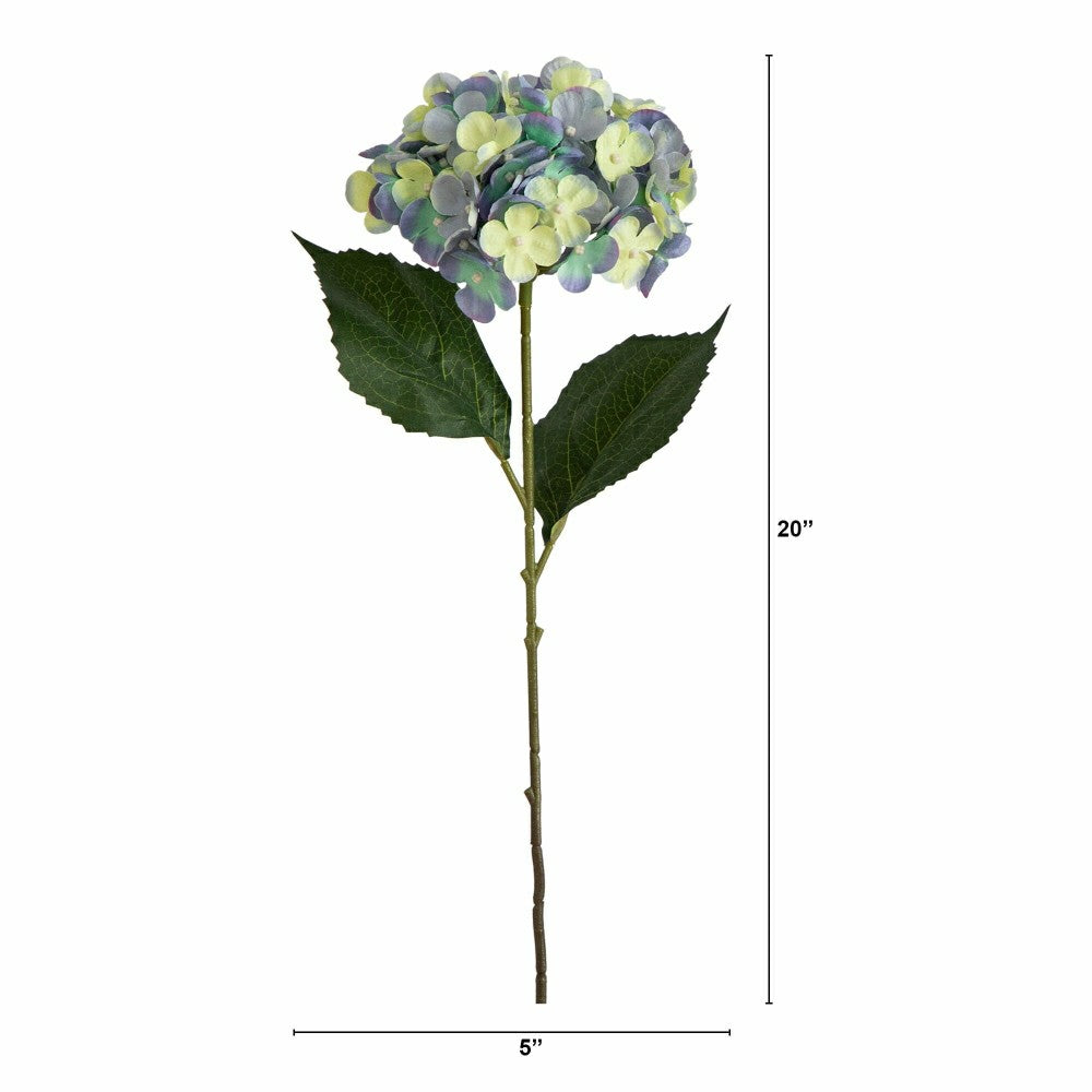 Plow & Hearth 20" Artificial Hydrangea Flower Stem, Set of 3