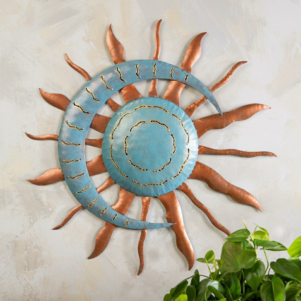 Plow & Hearth Verdigris Sun And Moon Wall Art