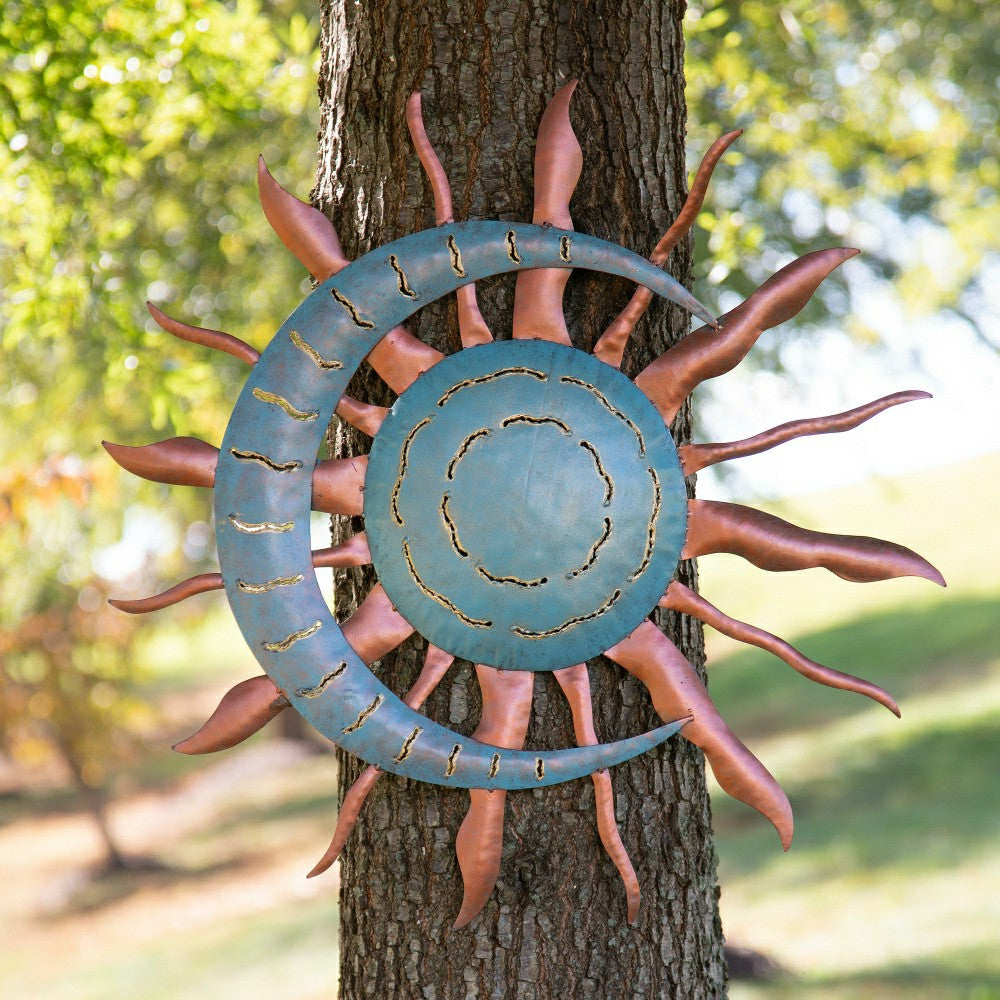 Plow & Hearth Verdigris Sun And Moon Wall Art