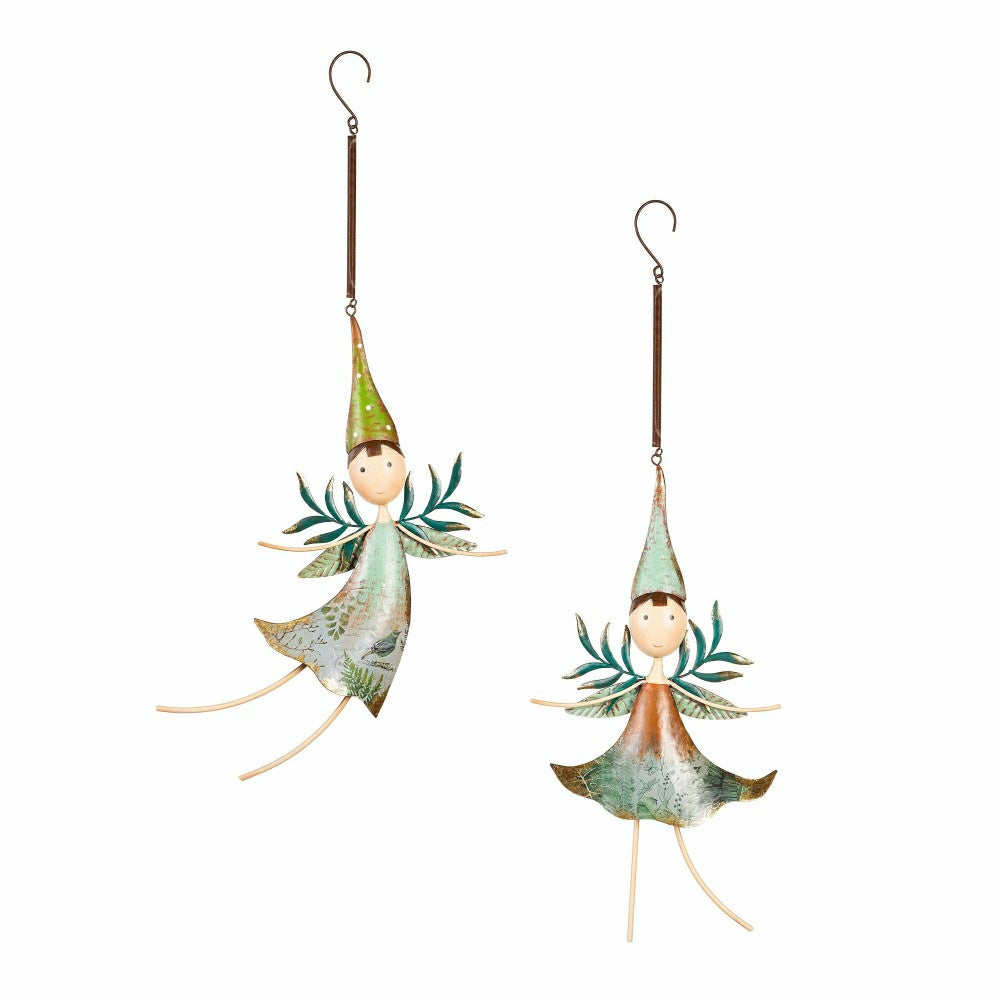 Plow & Hearth Metal Fairies Hanging Décor, Set of 2