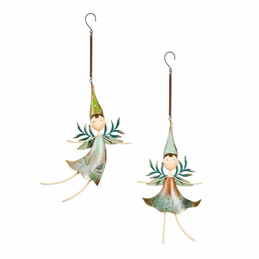 Plow & Hearth Metal Fairies Hanging Décor, Set of 2