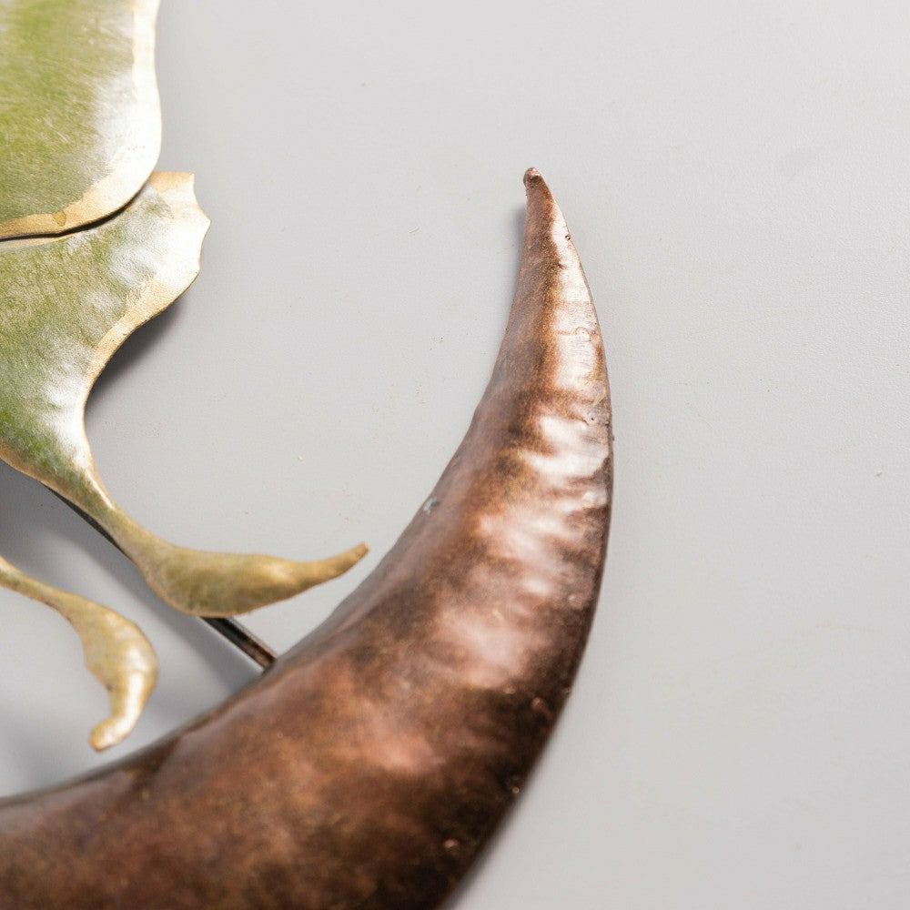 Plow & Hearth Garden of Wonder Indoor Wall Décor, Metal, Luna Moths & Crescent Moon