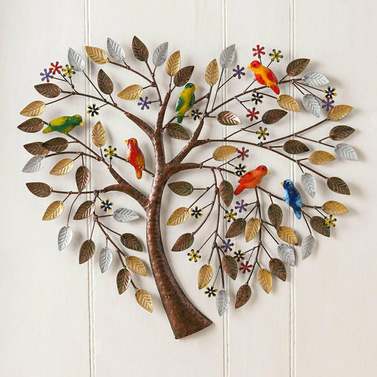 Plow & Hearth Handcrafted Heart Tree Metal Wall Art