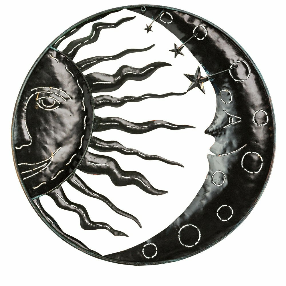 Plow & Hearth Celestial Sun and Moon Metal Wall Art