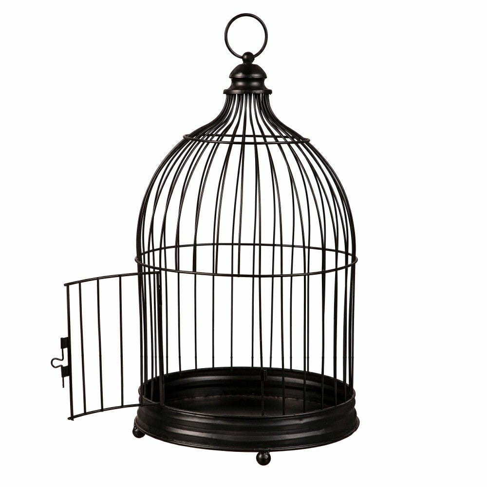 Plow & Hearth Harvest Blossoms Outdoor Black Bird Cage