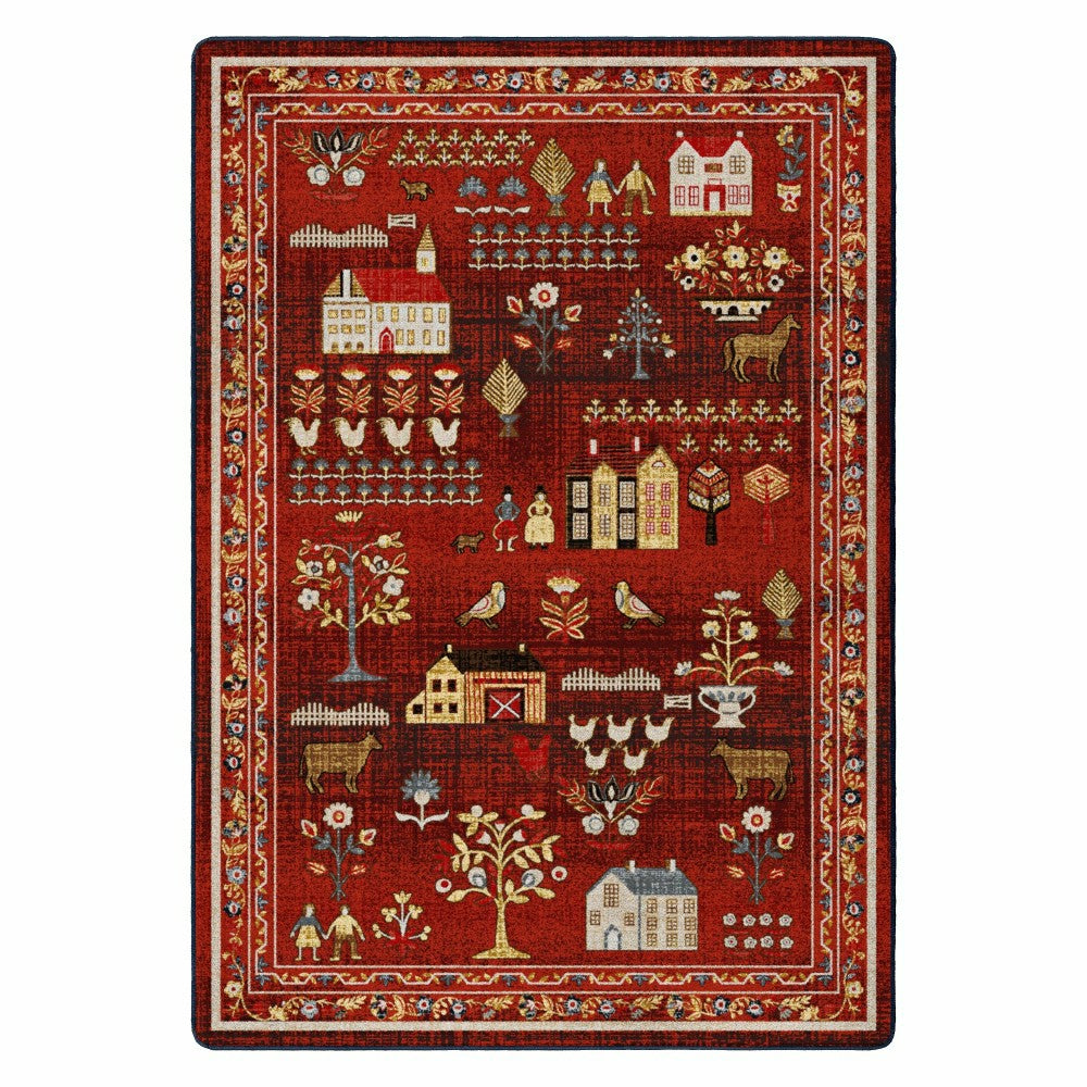 Plow & Hearth Grafton EnduraStran Folk Art Rug