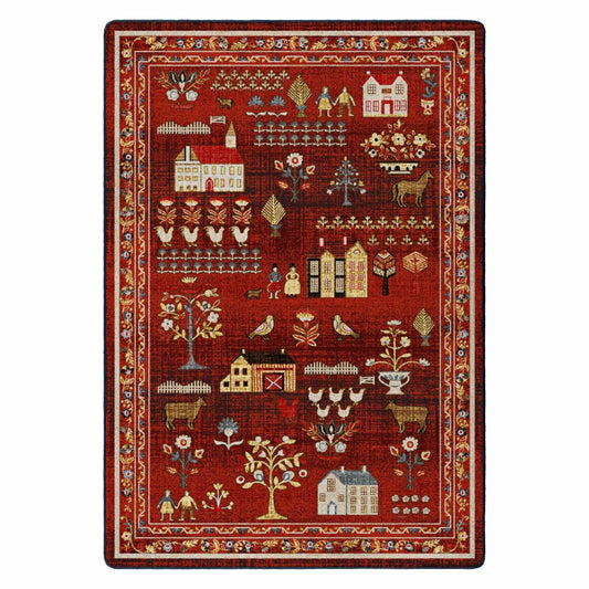 Plow & Hearth Grafton EnduraStran Folk Art Rug