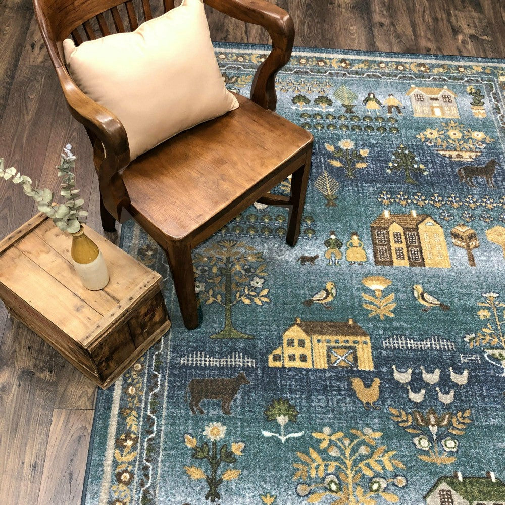 Plow & Hearth Grafton EnduraStran Folk Art Rug