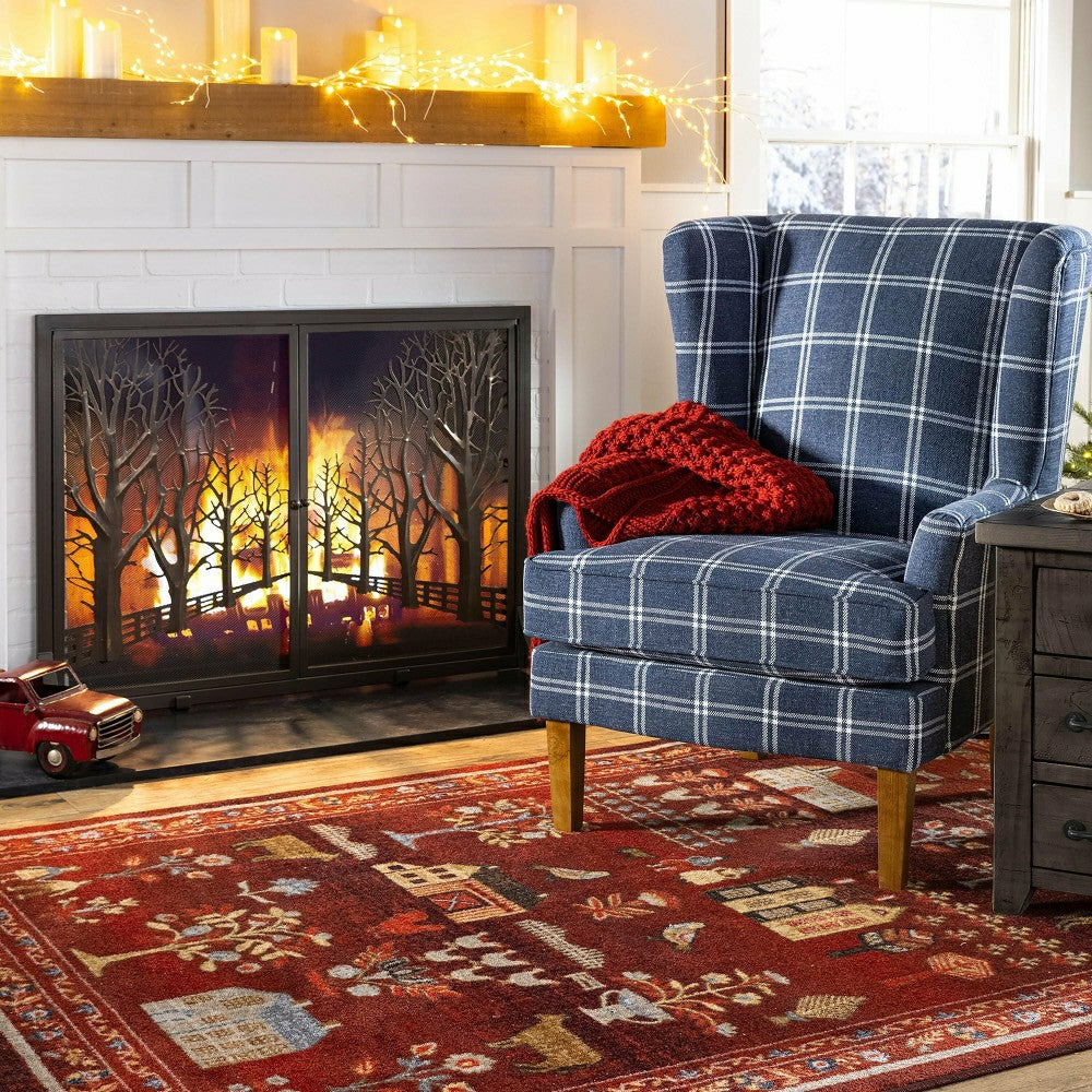 Plow & Hearth Grafton EnduraStran Folk Art Rug