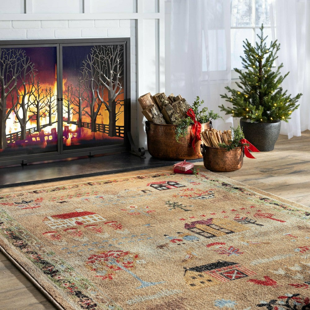 Plow & Hearth Grafton EnduraStran Folk Art Rug