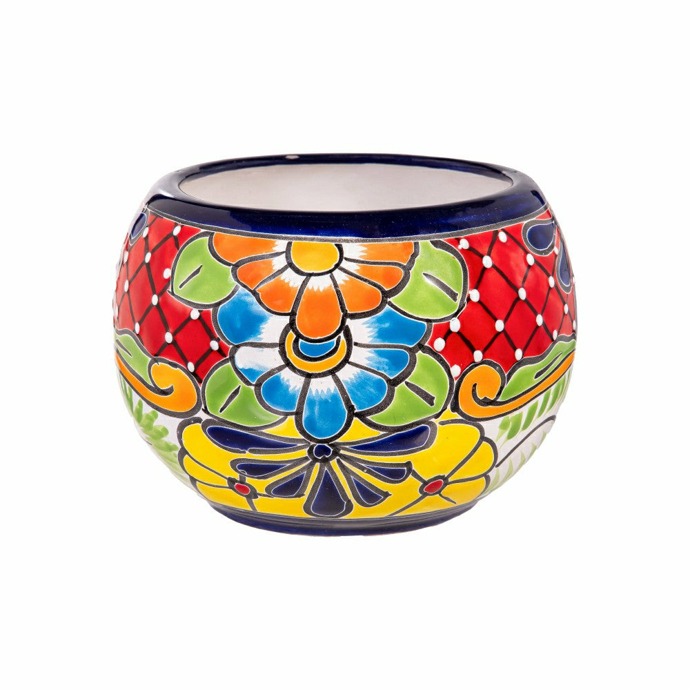 Plow & Hearth Set of 2 Mexican Talavera Baul Planters