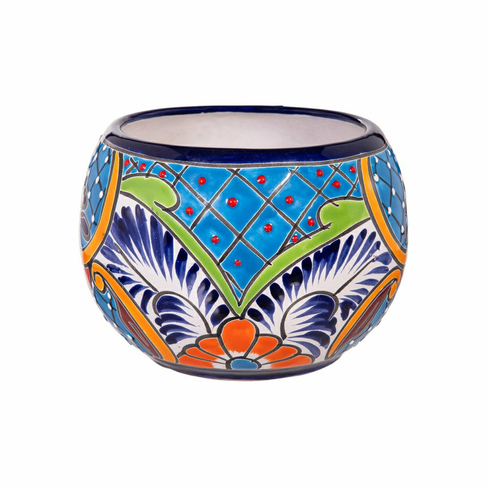 Plow & Hearth Set of 2 Mexican Talavera Baul Planters