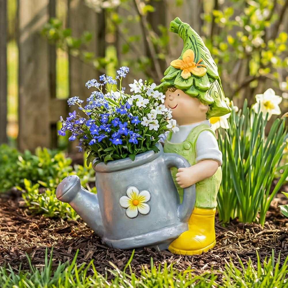 Plow & Hearth Garden Friends Children Planters, Set of 2