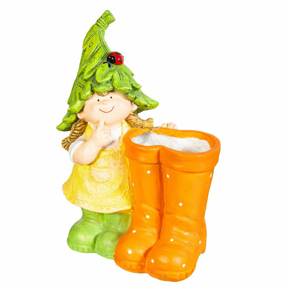 Plow & Hearth Garden Friends Children Planters, Set of 2