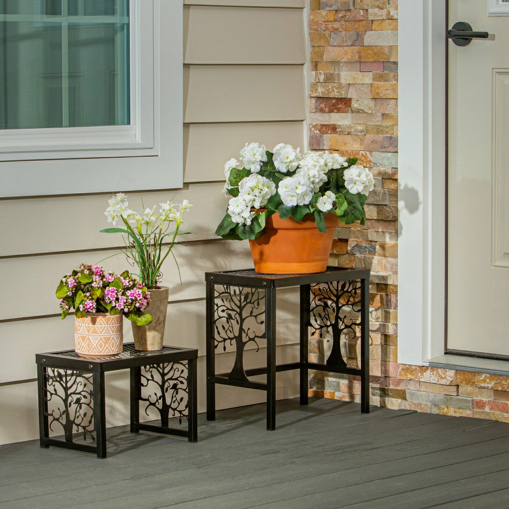 Plow & Hearth Tree of Life Plant Stand Set of 2