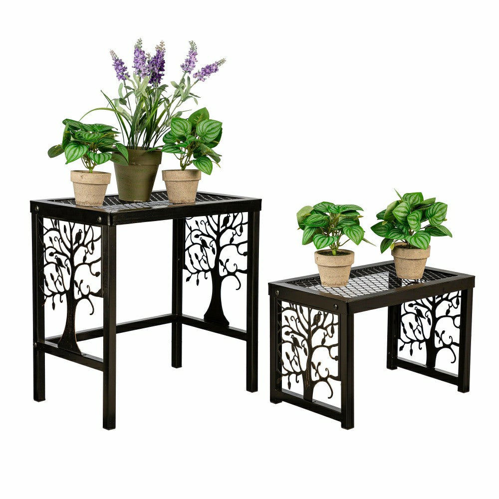 Plow & Hearth Tree of Life Plant Stand Set of 2