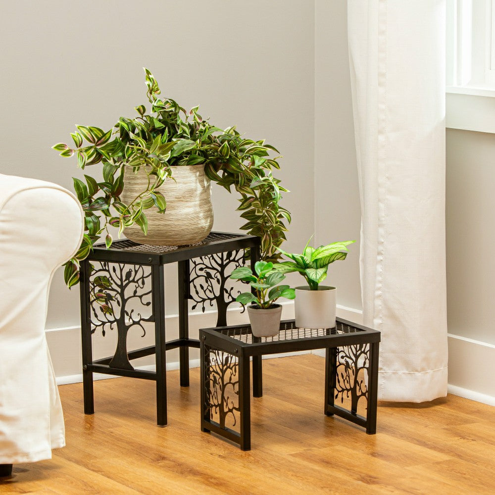 Plow & Hearth Tree of Life Plant Stand Set of 2