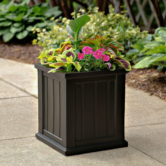 Plow & Hearth Lexington Self-Watering Planter, 16" sq.
