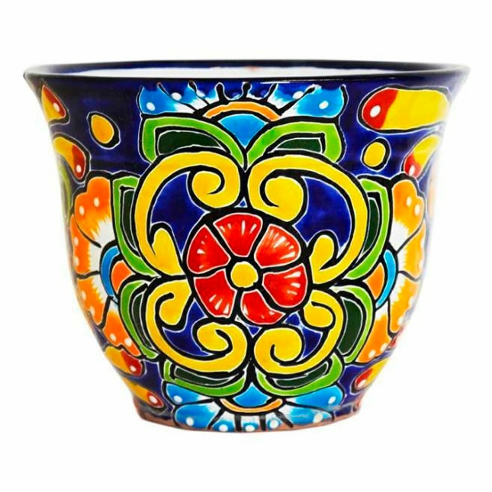 Plow & Hearth Blue Floral Talavera Planter, Large