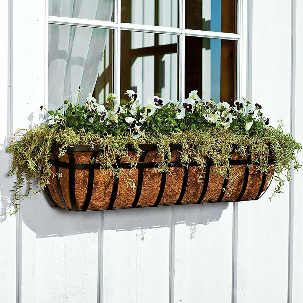 Plow & Hearth English Hay Basket Window Planter, 36"L