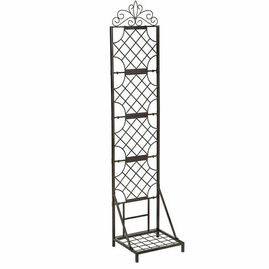 Plow & Hearth Grid Metal Lattice Trellis with Planter Stand