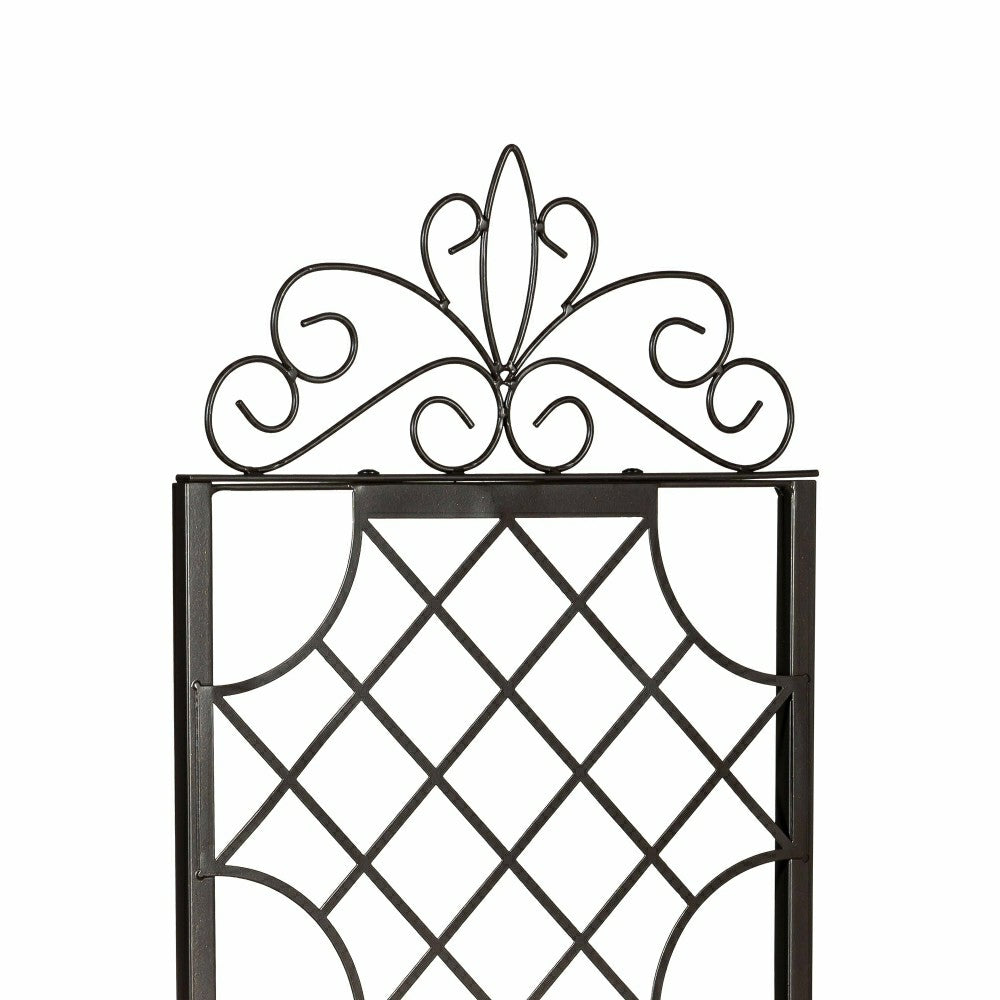 Plow & Hearth Grid Metal Lattice Trellis with Planter Stand