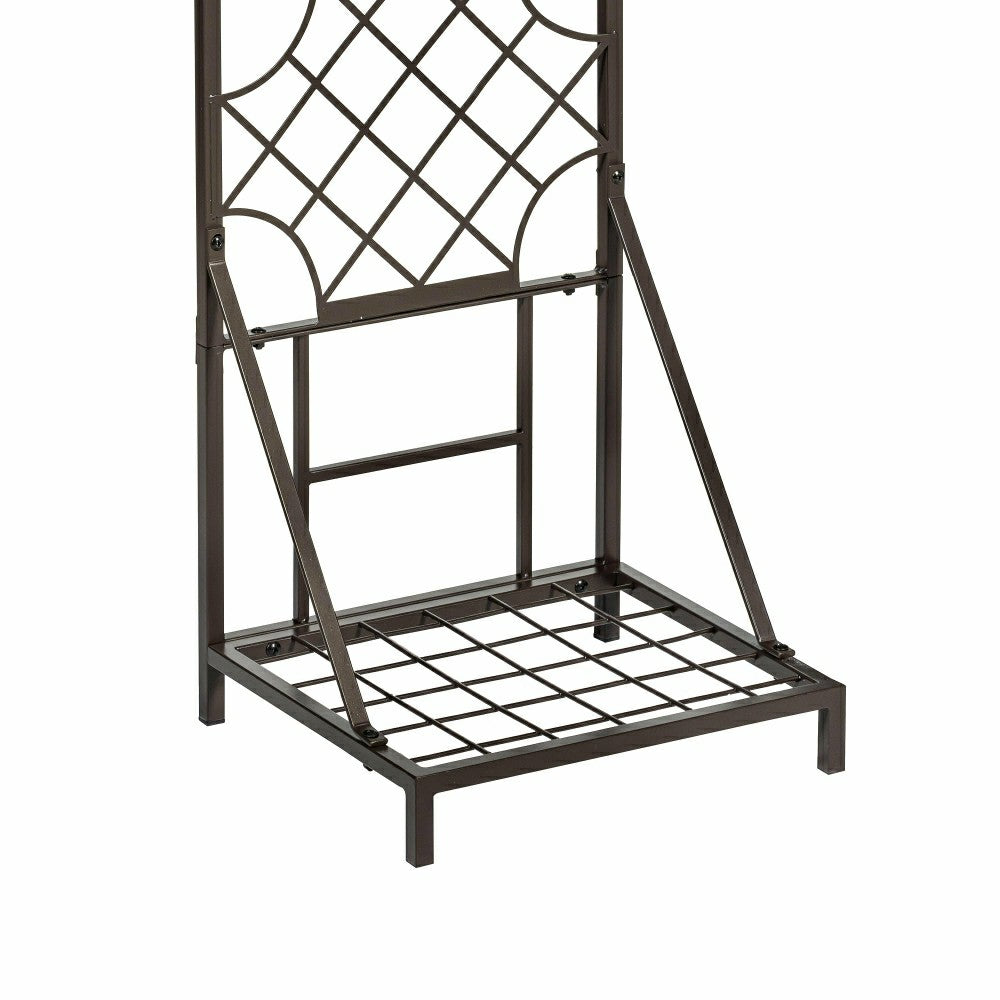 Plow & Hearth Grid Metal Lattice Trellis with Planter Stand