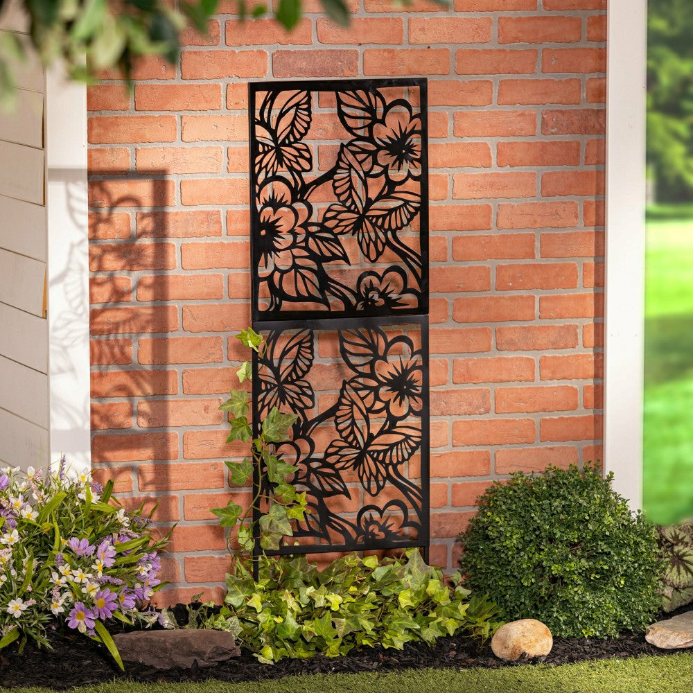 Plow & Hearth Floral Metal Trellis