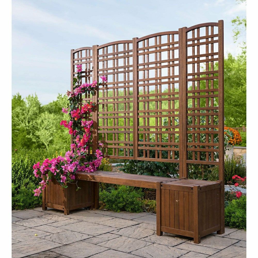 Plow & Hearth Large Outdoor Eucalyptus Privacy Trellis