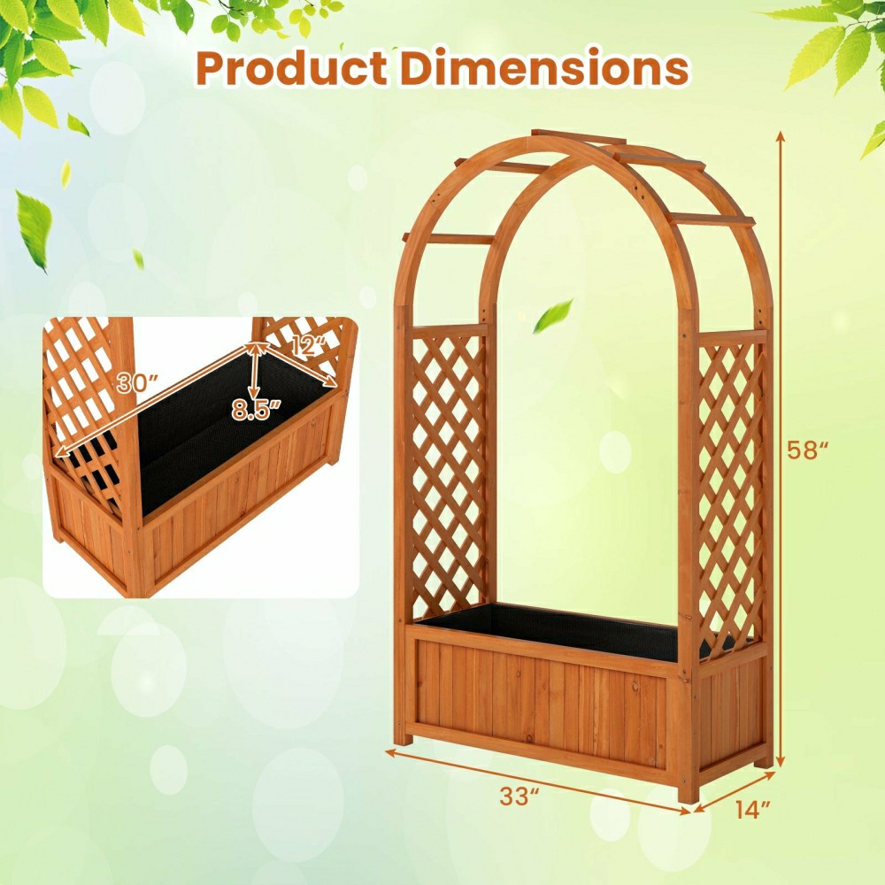 Plow & Hearth Raised Garden Bed with Lattice Trellis