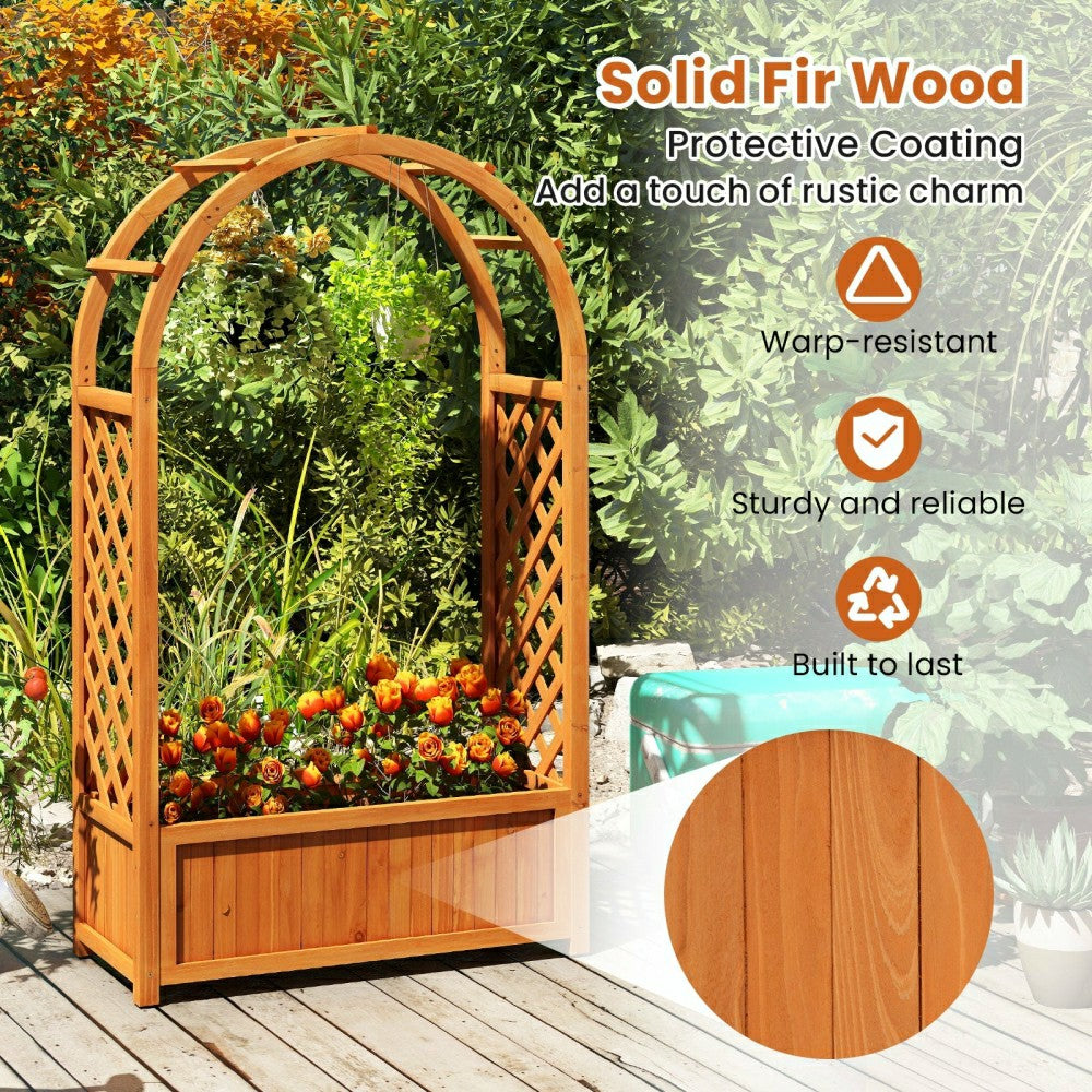 Plow & Hearth Raised Garden Bed with Lattice Trellis