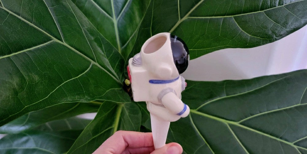 Plow & Hearth Ceramic Self-Watering Plant Spike - Astronaut Watering Spike