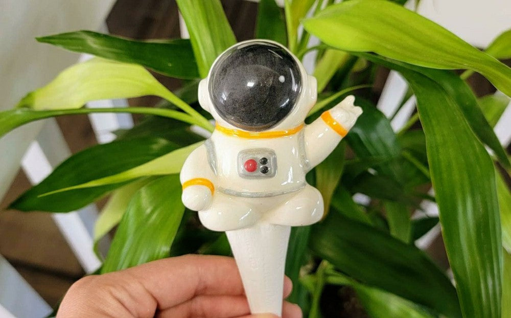 Plow & Hearth Ceramic Self-Watering Plant Spike - Astronaut Watering Spike