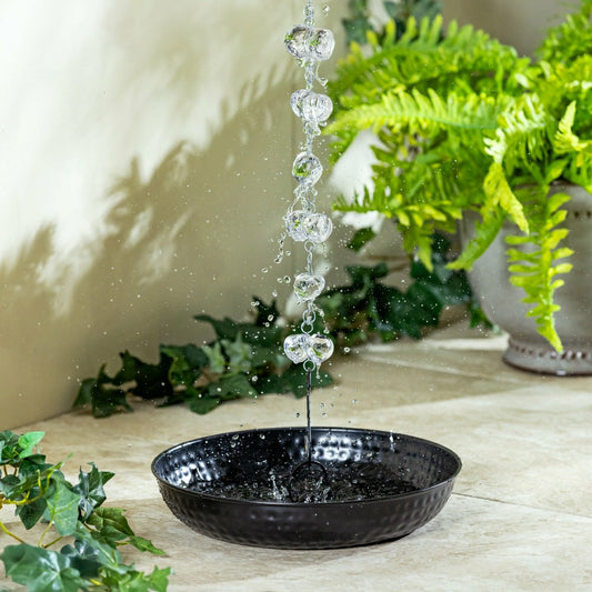 Plow & Hearth VivaStyle Rain Chain, Glass Pebble Rain Chain, 70" H
