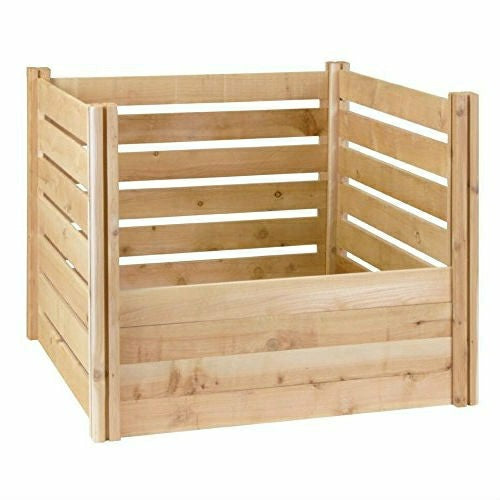 Plow & Hearth Outdoor 174-Gallon Wooden Compost Bin made from Eco-Friendly Cedar Woo