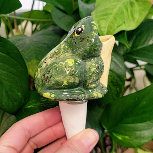 Plow & Hearth Open-Mouth Frog Plant Watering Spike