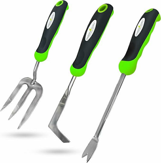 Plow & Hearth Weeding Set - Includes Dandelion Weeder, Weeding Fork, Patio Crack Wee