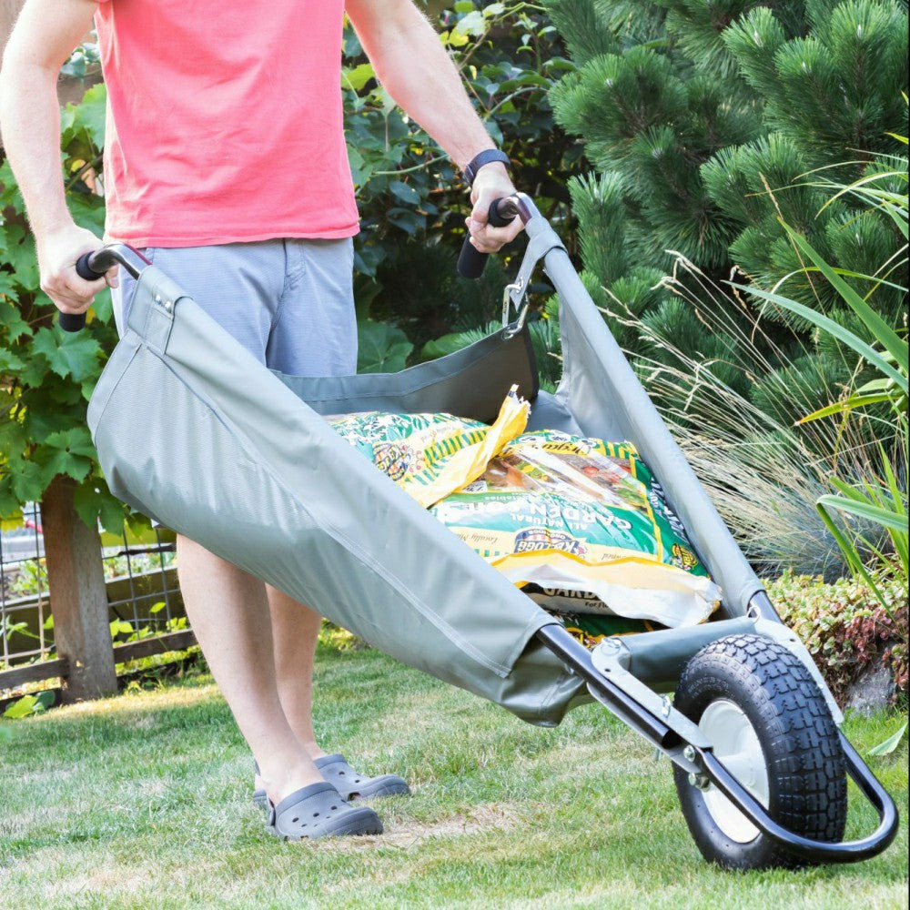 Plow & Hearth Original WheelEasy Foldable Garden Cart (Wheelbarrow)