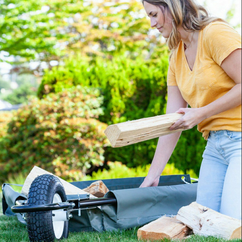 Plow & Hearth Original WheelEasy Foldable Garden Cart (Wheelbarrow)