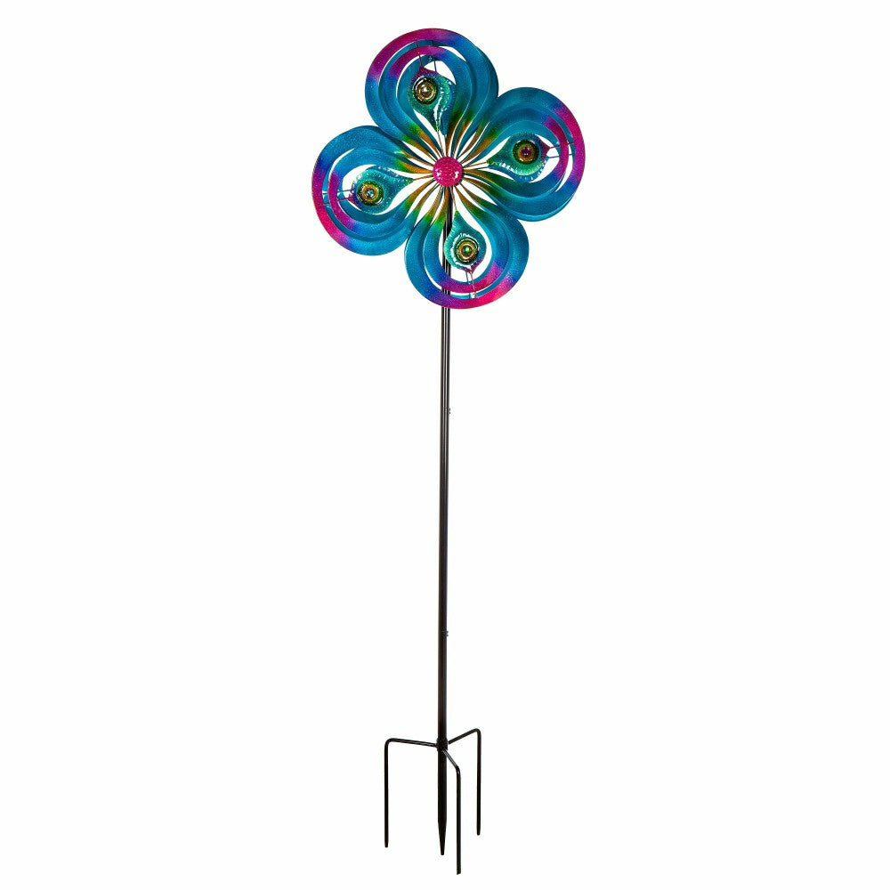 Plow & Hearth Peacock Swirls Wind Spinner