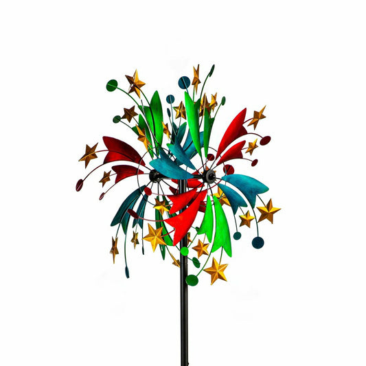 Plow & Hearth Multi-Colored Celestial Metal Wind Spinner, 75"H