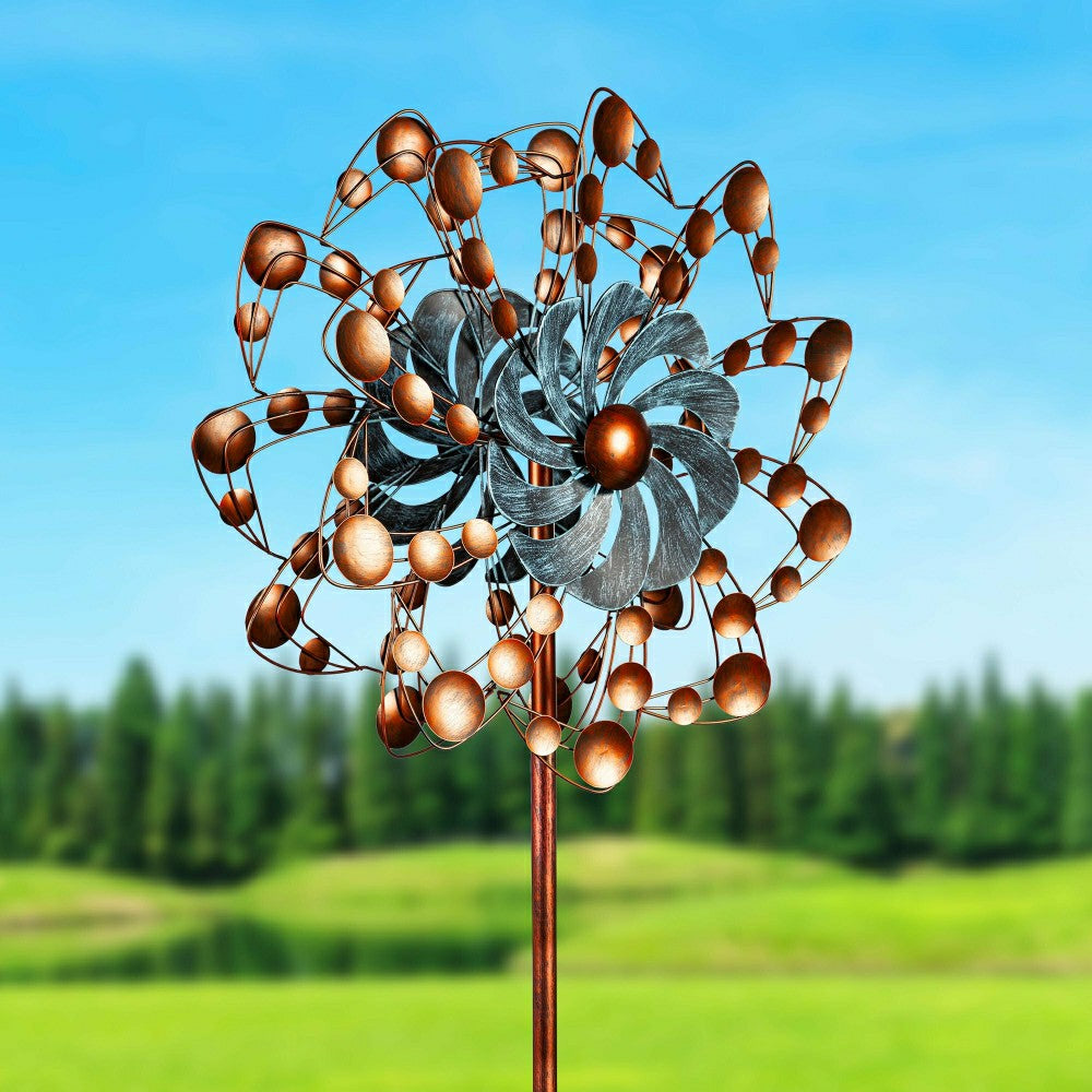 Plow & Hearth 75"H Bubble Flower Wind Spinner